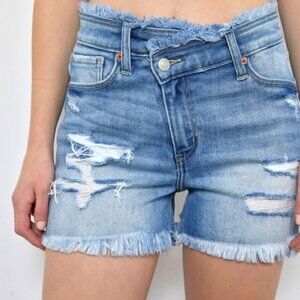 Artemis Vintage Bailey High Rise Crossover Denim Shorts